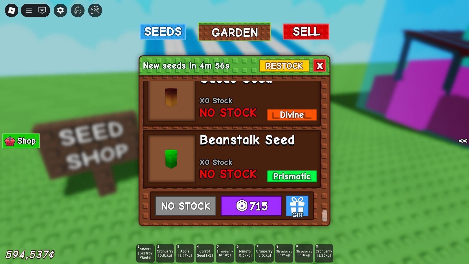 The Beanstalk in the Seed Shop (Image via Roblox)